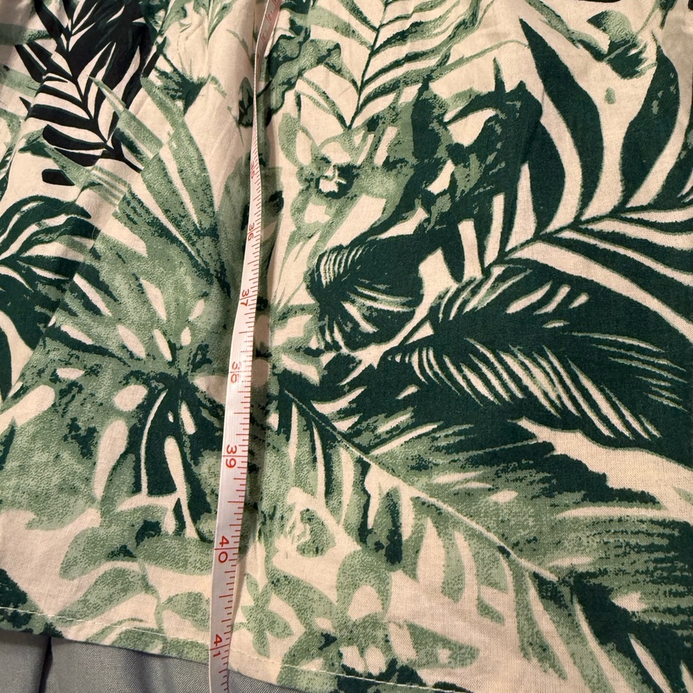 Tropical Green Leaf Print Maxi Dress summer palm tree vacation beach - Picture 6 of 6
